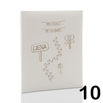 Album dziecięcy, wklejany 40 kremowych stron, personalizowany 12 wzorów do wyboru: Chrzest Metryczka Mój pierwszy album